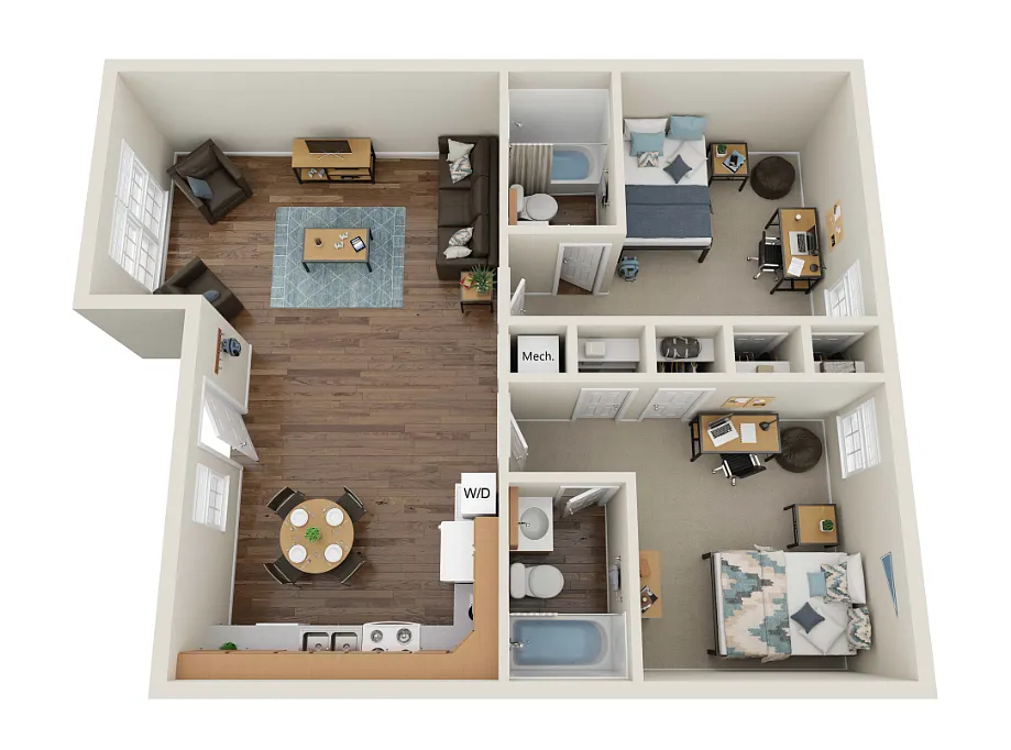 Floor plan B1 2X2-S
