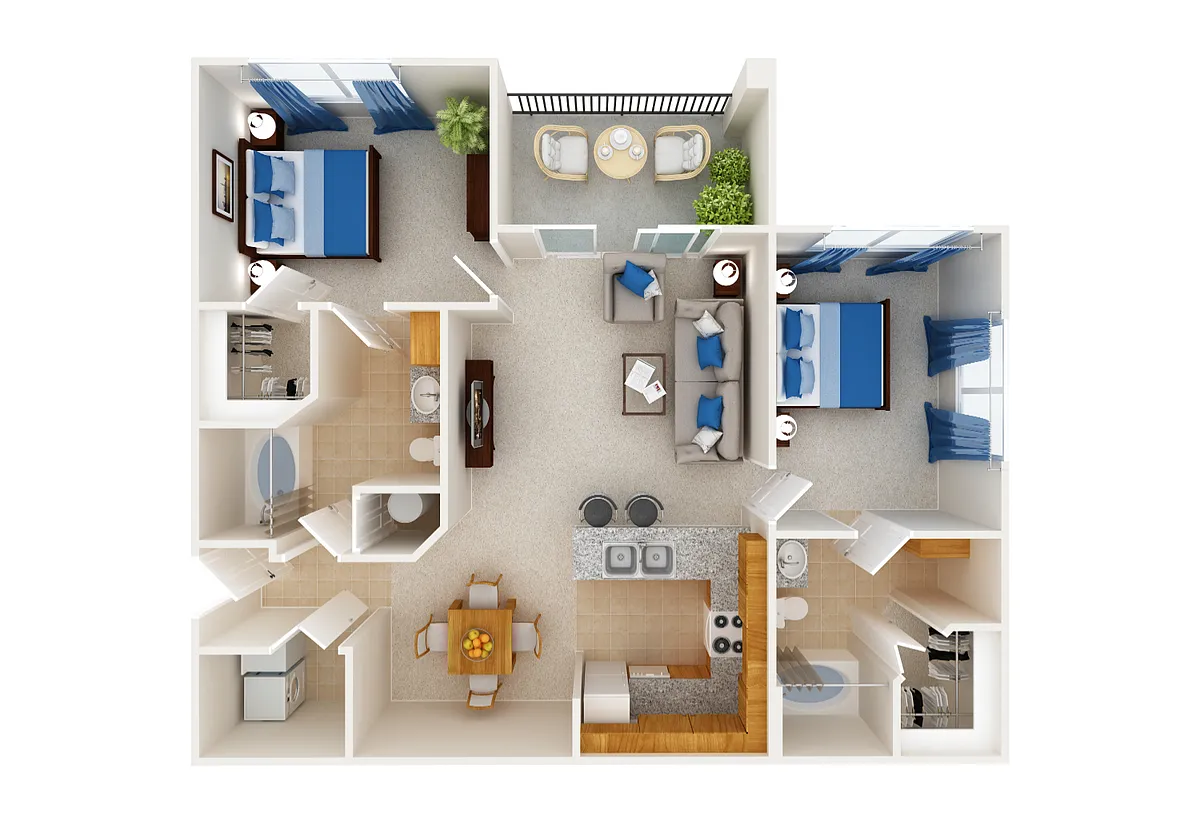 Floor plan Two Bedroom Apartment Homes