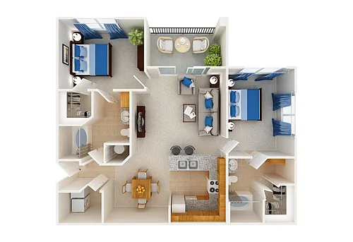 Floor plan Two Bedroom Apartment Homes