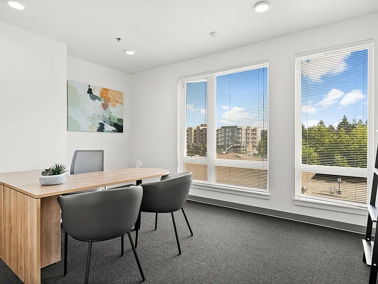 Take advantage of two private office spaces available to reserve for in-person or virtual meetings. Enjoy a quiet, focused environment with complimentary Wi-Fi to support your workday.