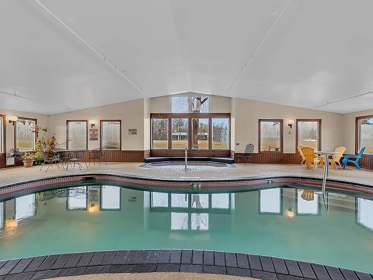 Large heated pool for year-round use.