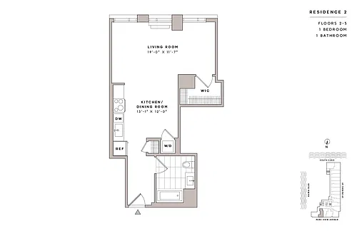 Floor plan Studio1 Bath-E10