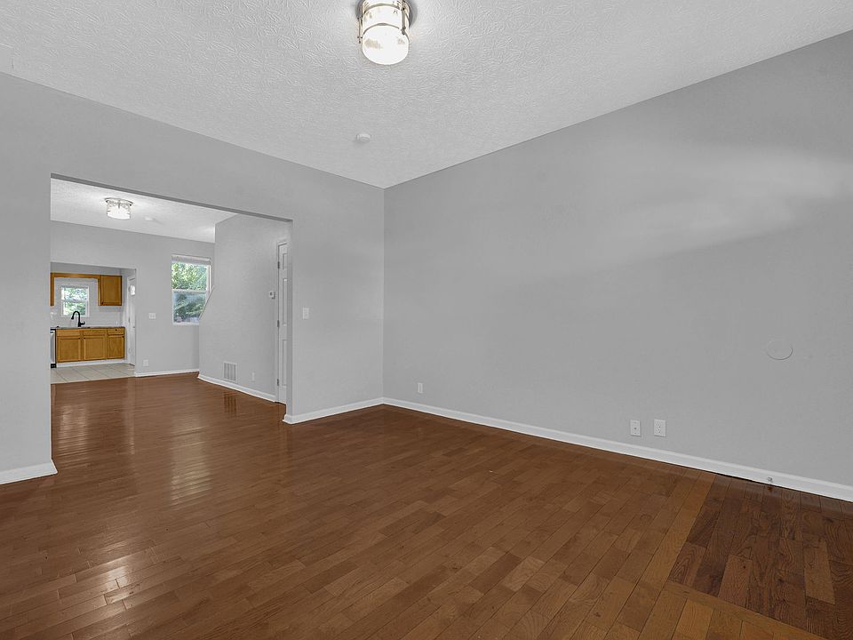 Open living room and dining room