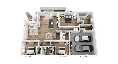 Floor plan 3B Garden