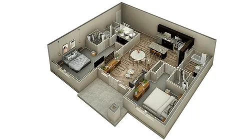 Floor plan 2 BR Haven Summit