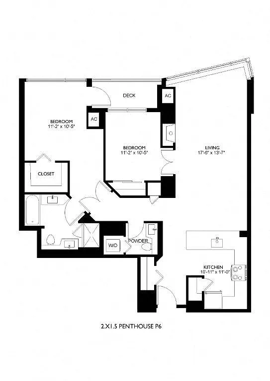 Floor plan 2x1.5 Penthouse P6