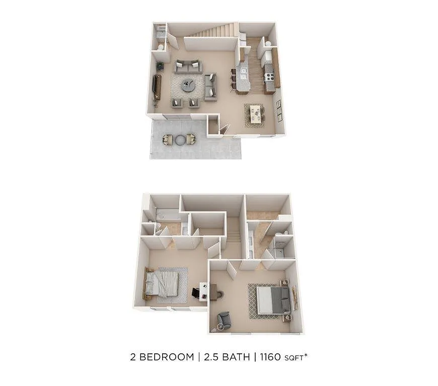 Floor plan Two Bedroom Townhome