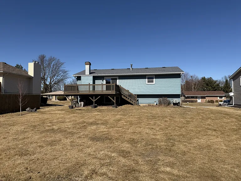 Rear of house and backyard