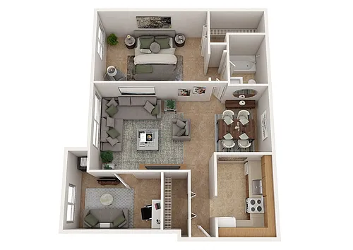 Floor plan One Bedroom Den