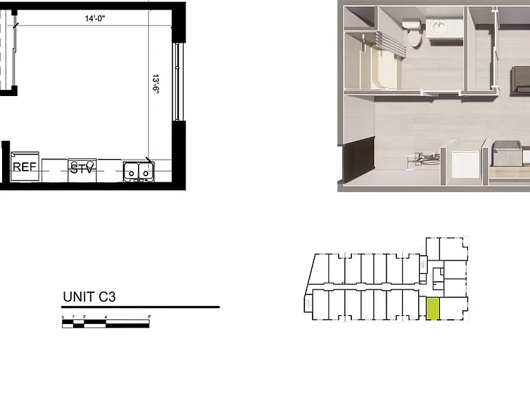 Studio 2D/3D Floor Plan - Studio C Studio 2D/3D Floor Plan - Studio C