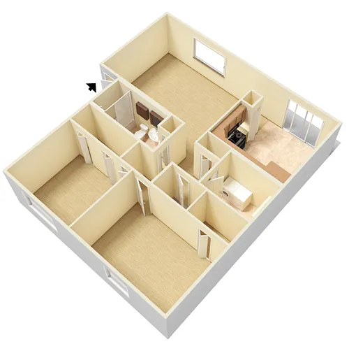 Floor plan Blackbird Farms I - 2 Bedroom 1 Bath