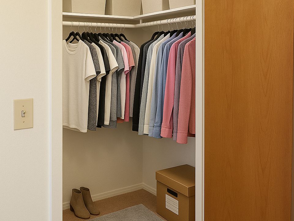 Walk-in closet measuring 5 ft. x 8 ft. _ great for storage, organization, or even a dressing area