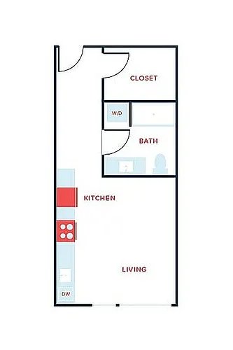 Floor plan Studio, 1 Bath - Apt E (Income Qualified)