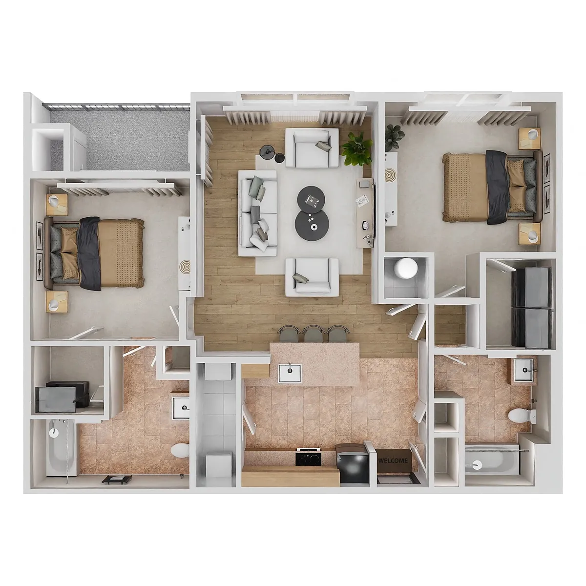 Floor plan B2 - Renovated