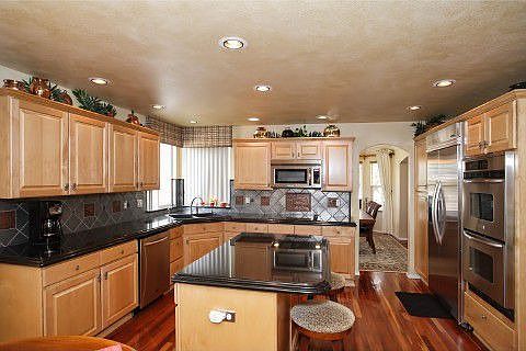 Gourmet kitchen with stainless appliances