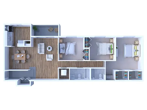 Floor plan 3 Bed 2 Bath Upgraded