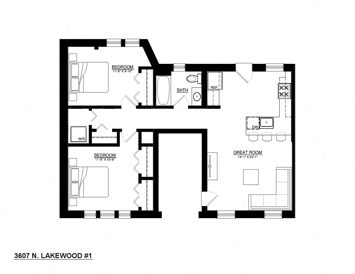 Floor plan Two Bedroom