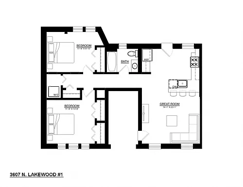 Floor plan Two Bedroom