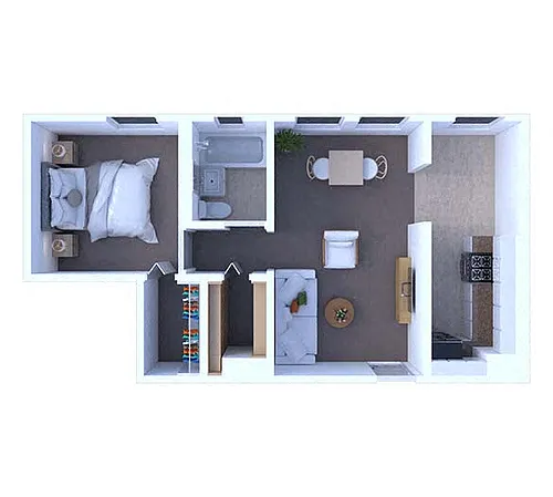 Floor plan 1 Bedroom Floor Plan A2