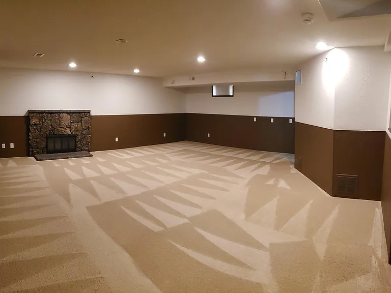 Large basement, wood burning fireplace