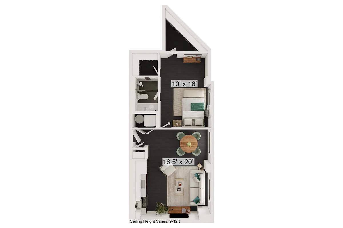 Floor plan Newsie - 1 Bed, 1 Bath