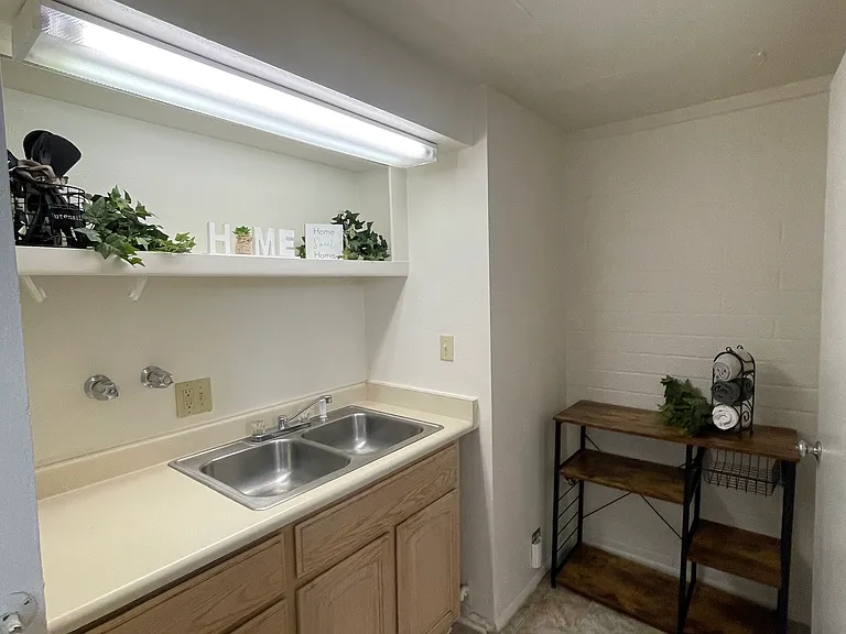 kitchen sink and storage