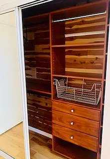 cedar lined closet with buil in shelves