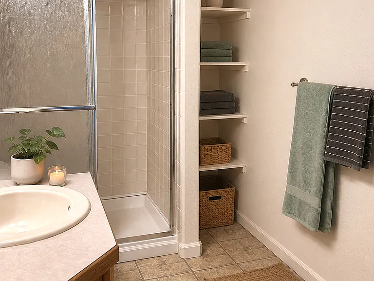Private bathroom with linens