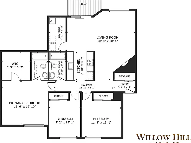 3x2 Deluxe l 1,214 sq ft l Willow Hill 3x2 Deluxe l 1,214 sq ft l Willow Hill