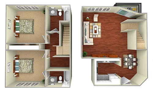 Floor plan 2 Story Townhouse