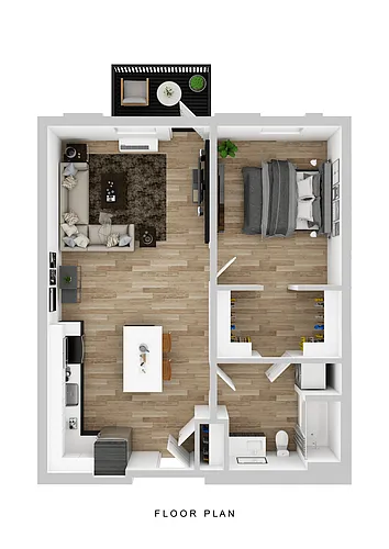 Floor plan Broadrock - 1 Bed A Small Balcony