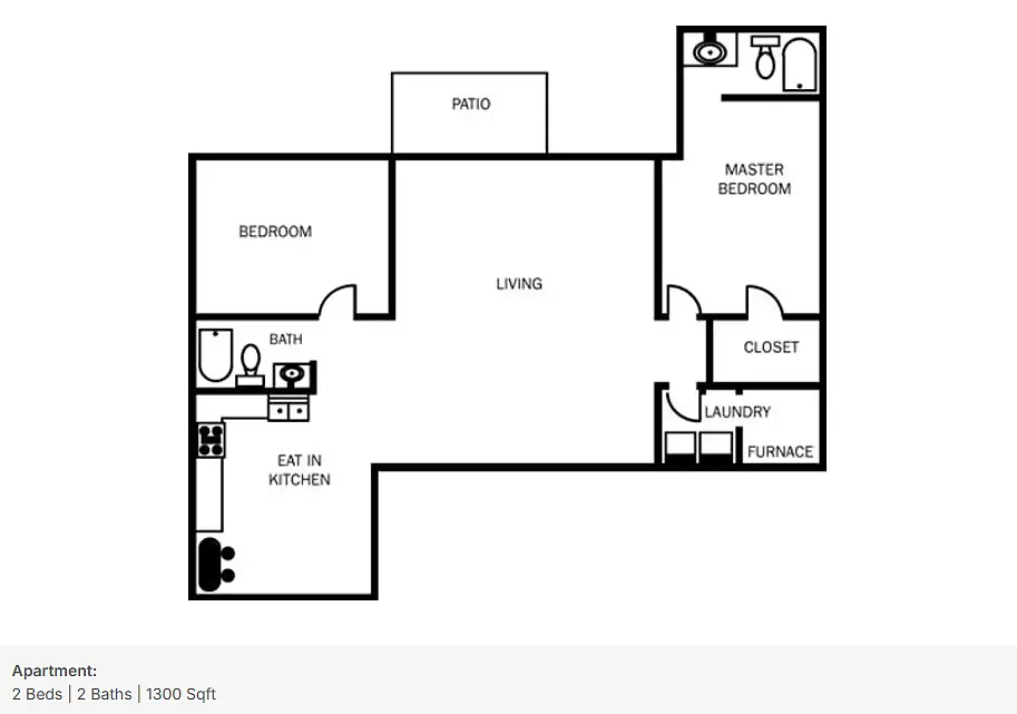 Floor plan 2 Bedrooms Apartment