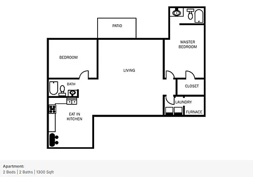 Floor plan 2 Bedrooms Apartment