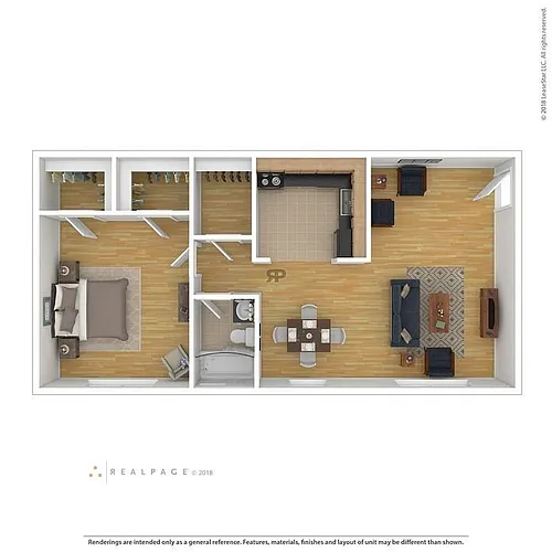 Floor plan 1 Bedroom/1 Bathroom