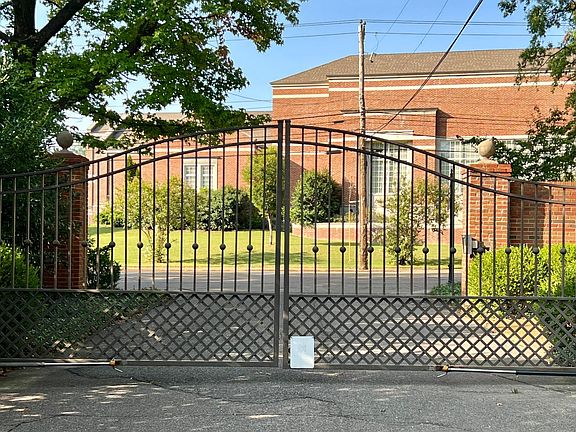 Gated neighborhood across from Church.