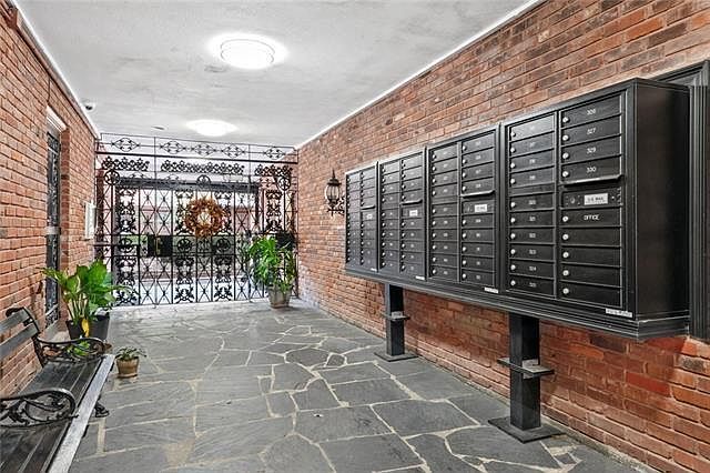 Mailboxes located just inside front guest entrance