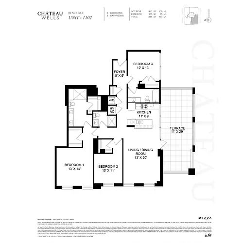 Floor plan 3 bed 3 bath