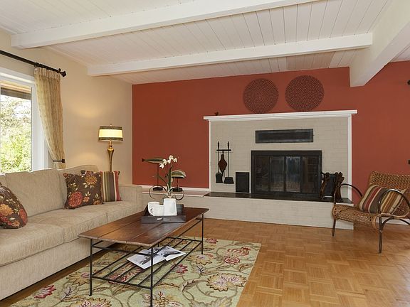 Living room & fireplace wall