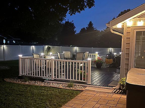 quiet backyard with hot tub