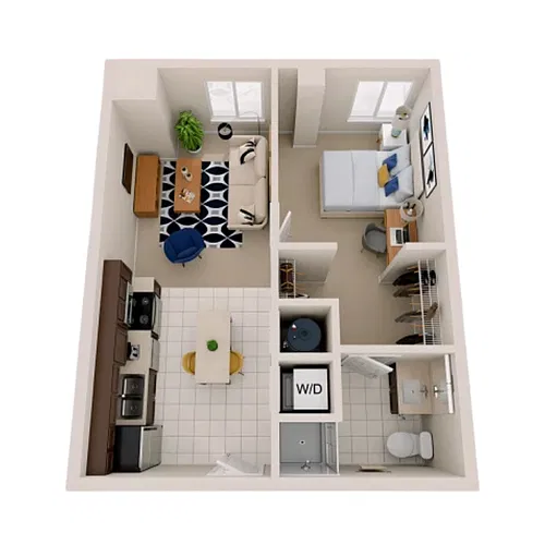 Floor plan 1BR/1BA - Premium