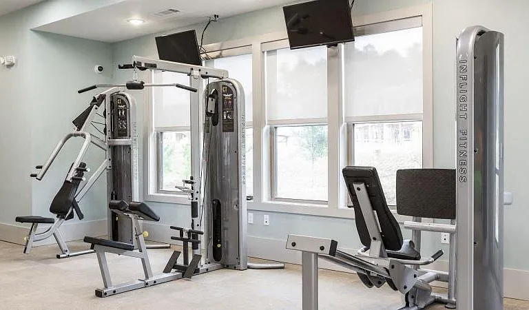 Premium fitness center with weight machines