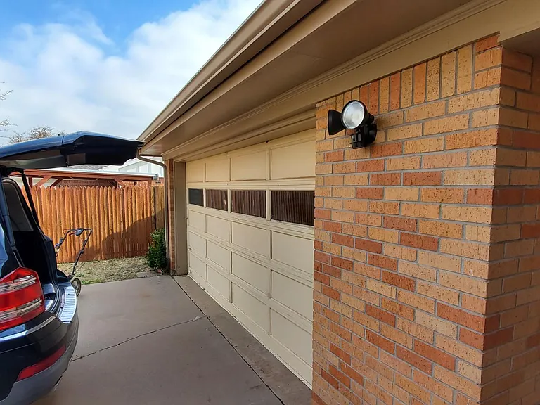 2 car garage with security lighting