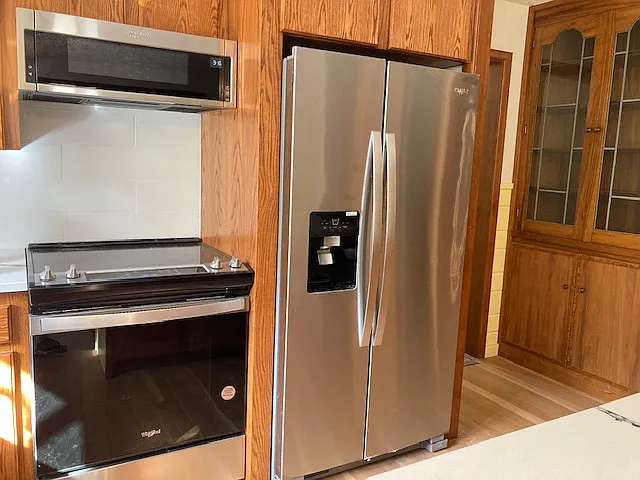 New stainless steel appliances.