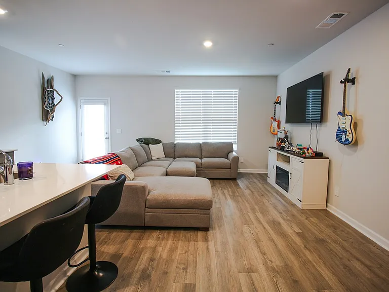 Living room and kitchen open space