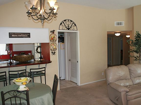 Spacious living with vaulted ceilings