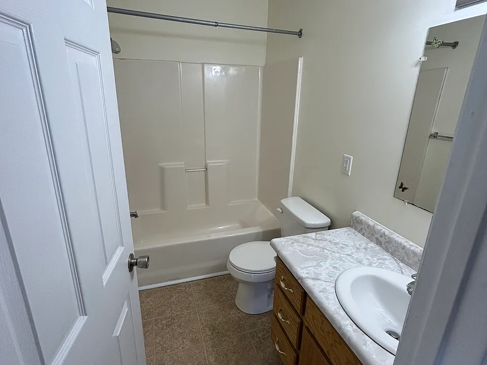 New flooring, countertops, and fixtures.