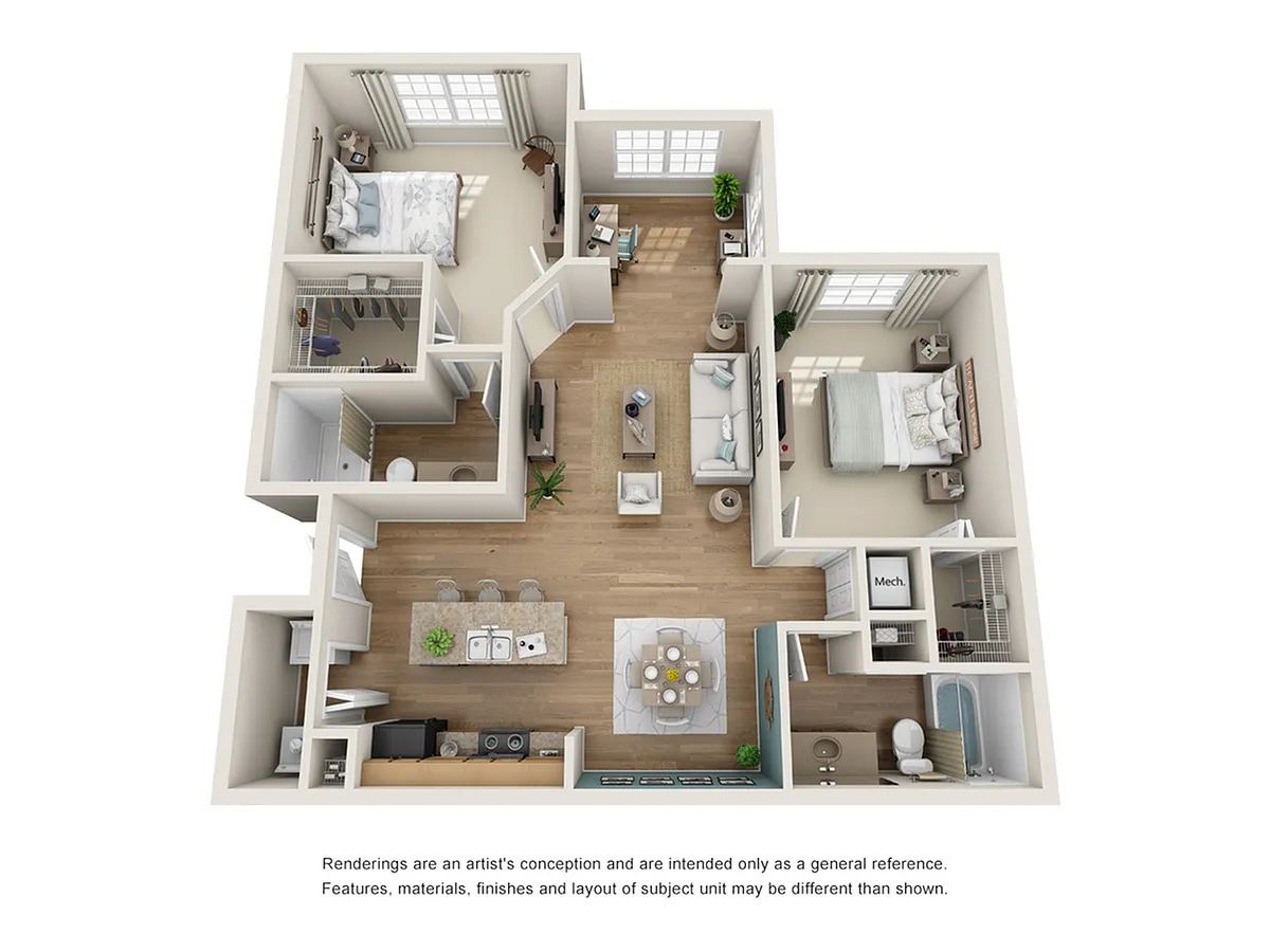 Floor plan 2x2 Den