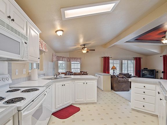 kitchen open to living area