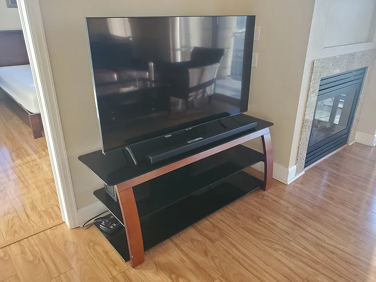 55 inch TV with soundbar and subwoofer included