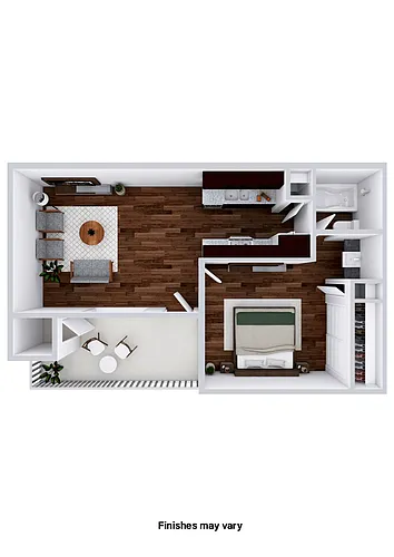 Floor plan A1 - One Bedroom One Bath